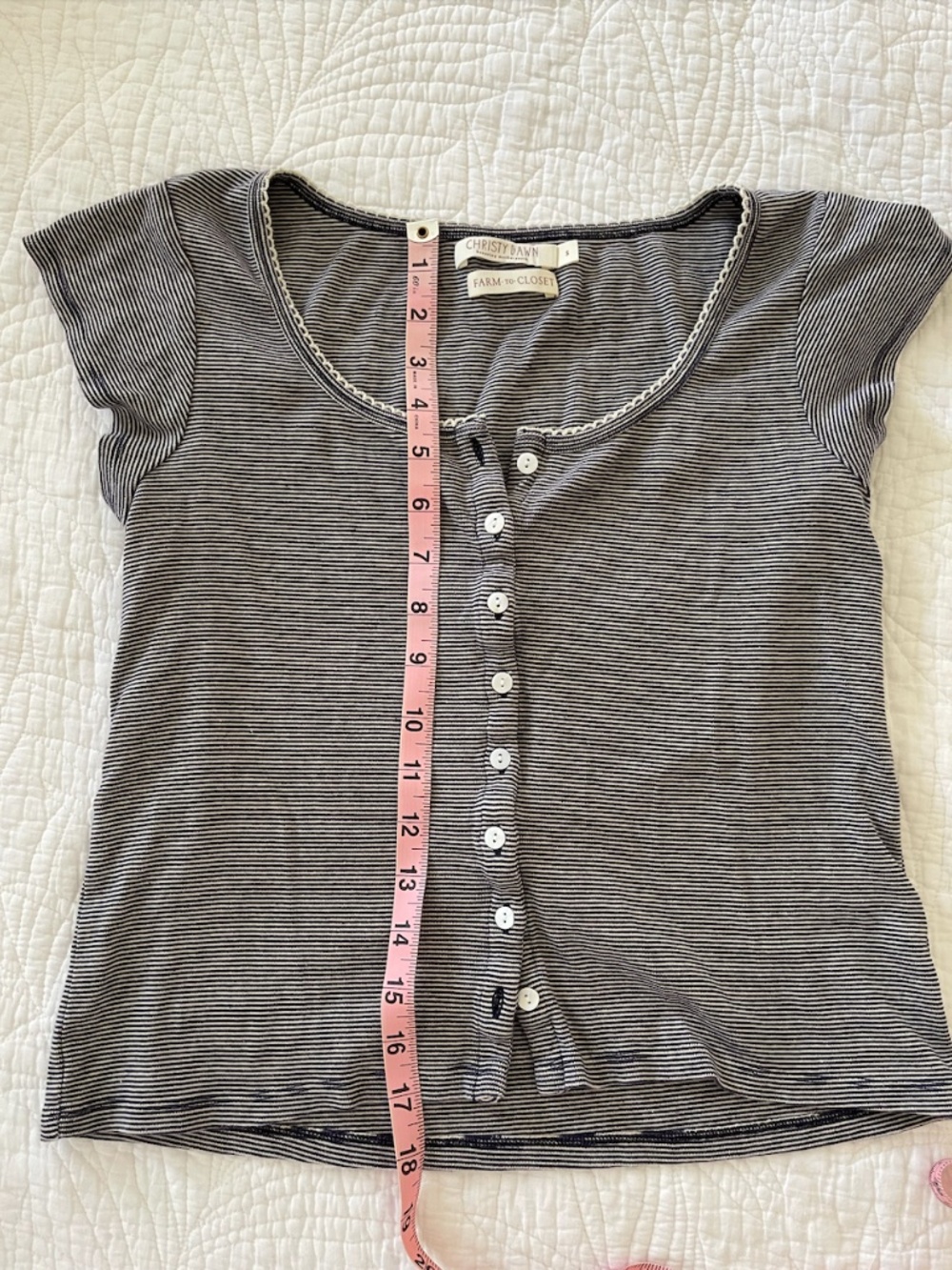 Christy Dawn Bridget Tee in Navy Stripe Size S - Picture 3 of 9